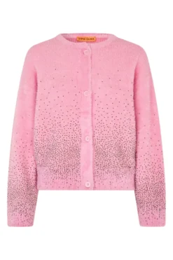 2384 Beaded Fluffy Knit, Crewneck Cardigansg-pf25-k037-2384