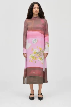 2263 Dry Viscose, Long Sleeve Midi Dresssg-ps26-d017-2263p