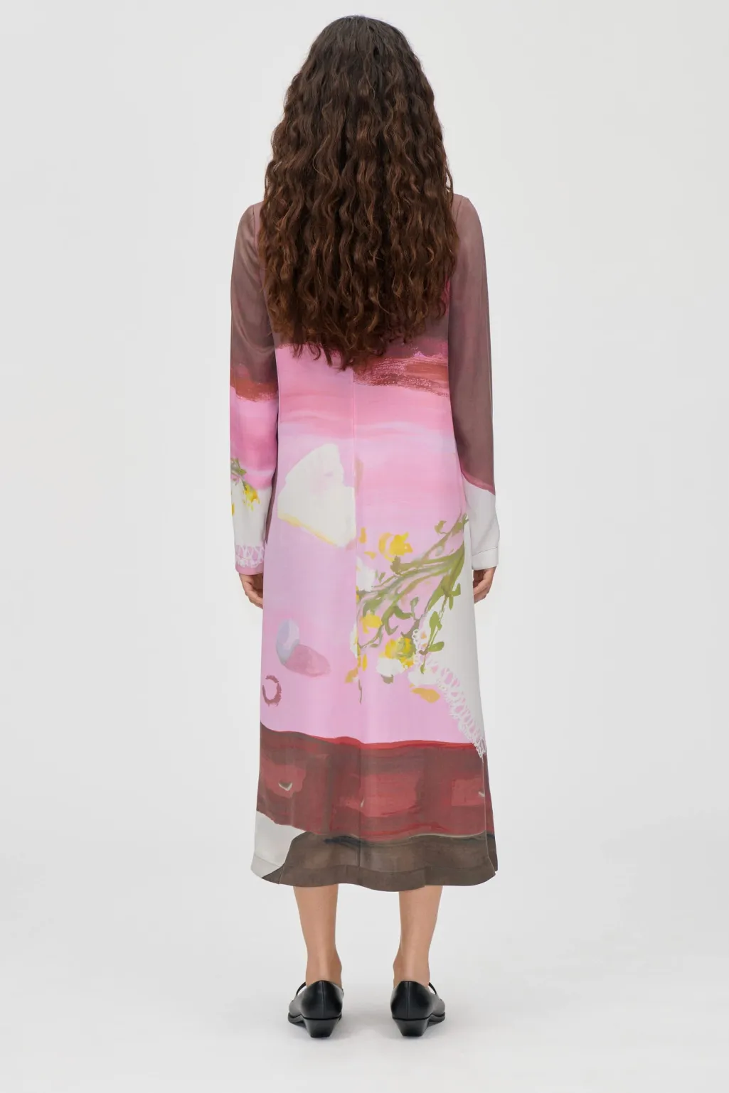 2263 Dry Viscose, Long Sleeve Midi Dresssg-ps26-d017-2263p