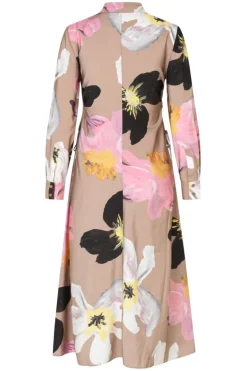 2070 Light Fluid Ecovero, Waist Gather Shirt Midi Dresssg-pf25-d146-2070