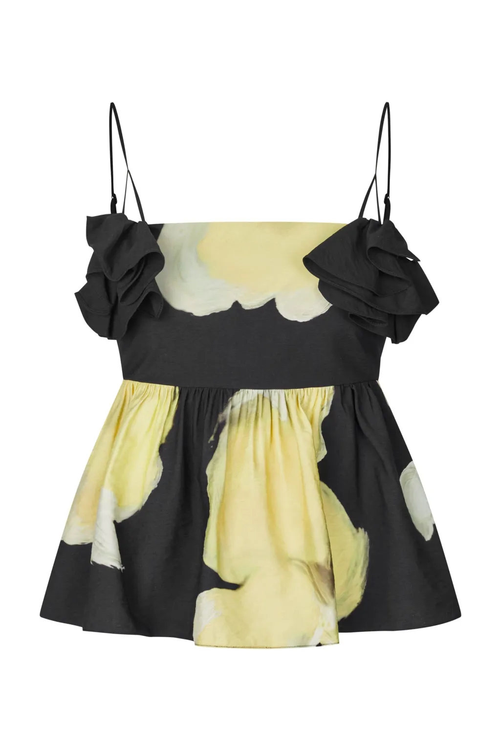 2450 Printed Viscose, Floral Peplum Topsg-ps26-t139-2450