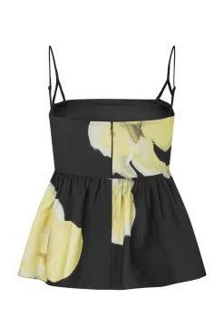 2450 Printed Viscose, Floral Peplum Topsg-ps26-t139-2450