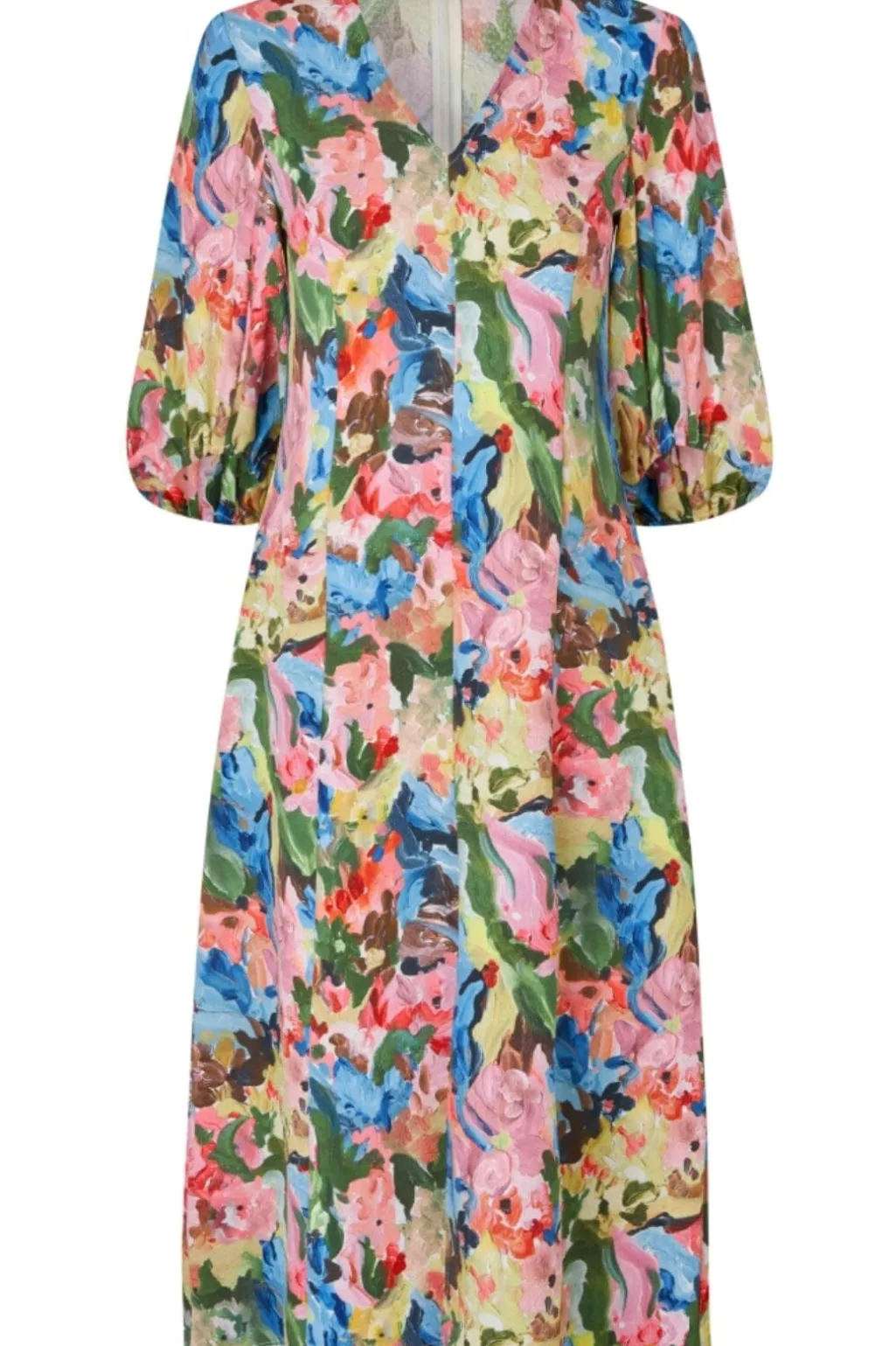 2259 Structure Stretch, 3/4 Sleeve Midi Dresssg-ss25-d018-2259