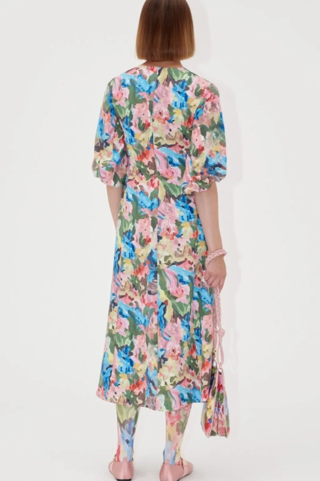 2259 Structure Stretch, 3/4 Sleeve Midi Dresssg-ss25-d018-2259