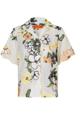 2133 Tencel, Scalloped Short Sleeve Shirtsg-pf25-s027-2133