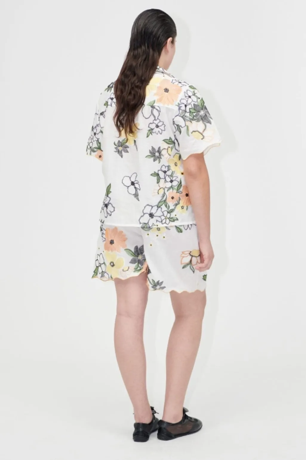 2133 Tencel, Scalloped Short Sleeve Shirtsg-pf25-s027-2133