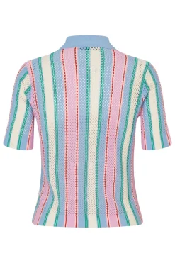 2100 Tricot Knit, Short Sleeve Crochet Polosg-pf25-k038-2100