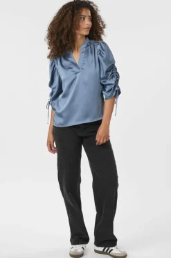 Alvira Drapy Satin Blouse 166542