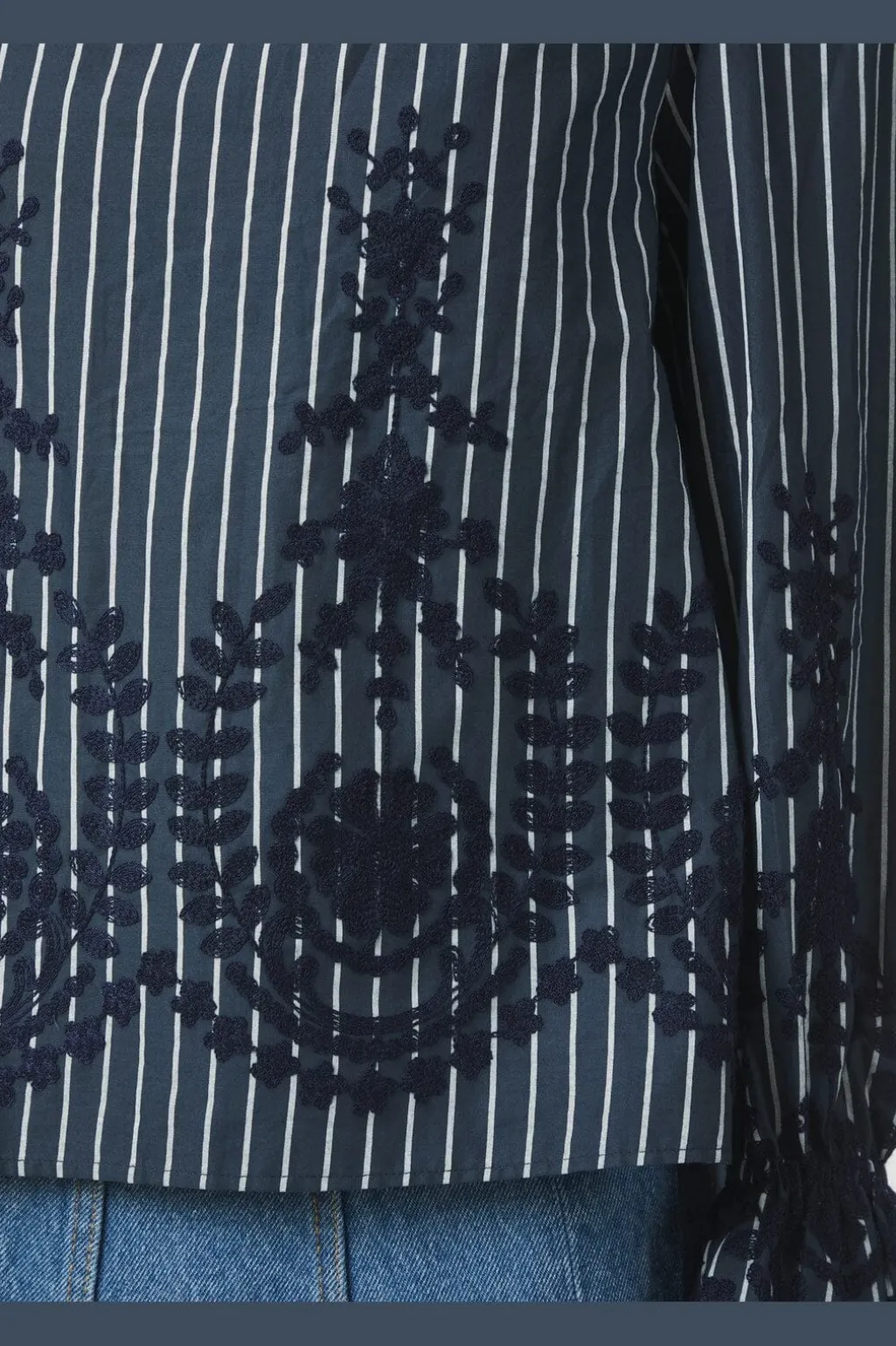 Amara Stripe Emb Blouse 163363