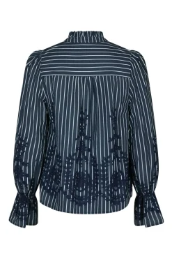 Amara Stripe Emb Blouse 163363