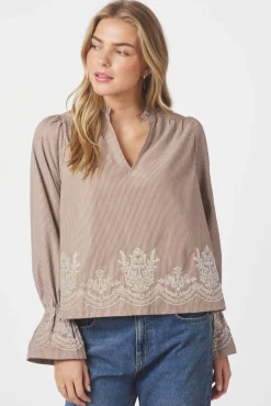 Amara Striped Emb Blouse 166705