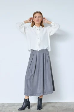 Anyacc Denim Pleat Skirt 34181