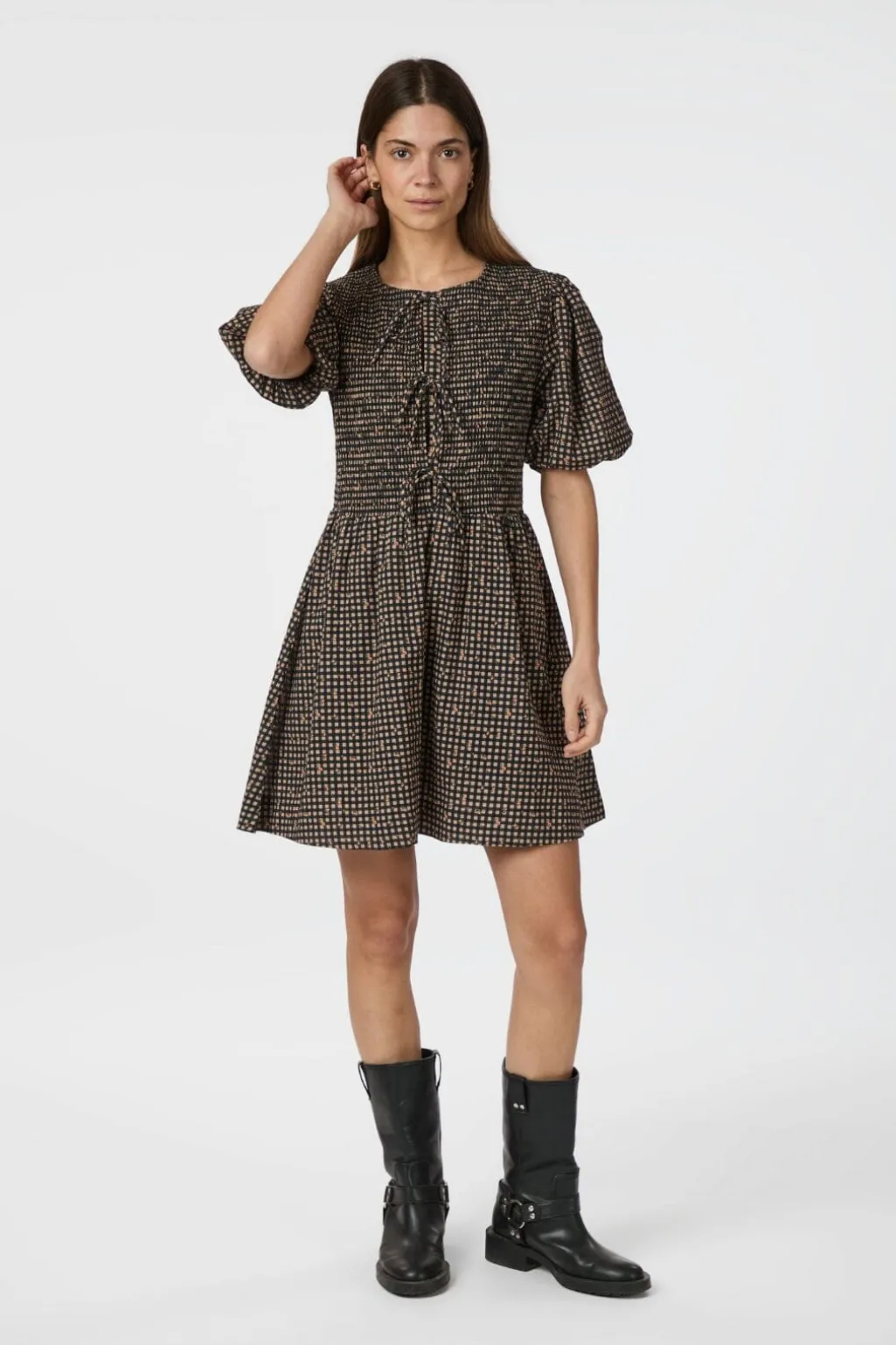 Auda Check Smock Dress 165419