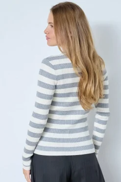 Bonnycc Stripe L/S Polo Knit 42009