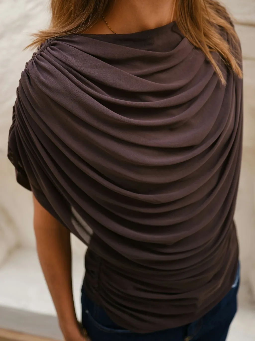 Cottuna Drapy Mesh Top 167205