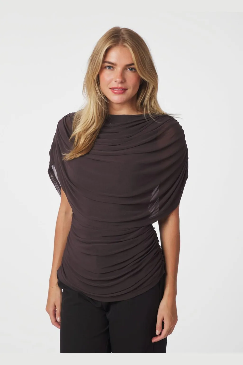 Cottuna Drapy Mesh Top 167205