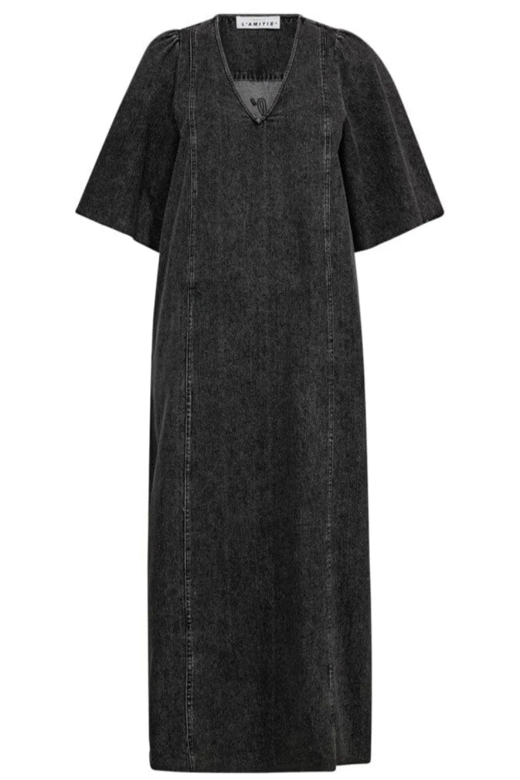 Denim Hem Dress Black HL10357