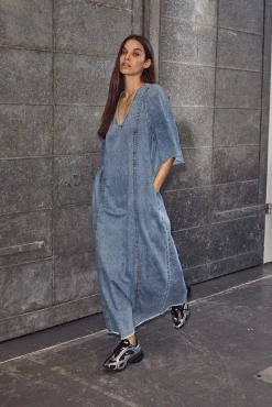 Denim Hem Dress HL10226