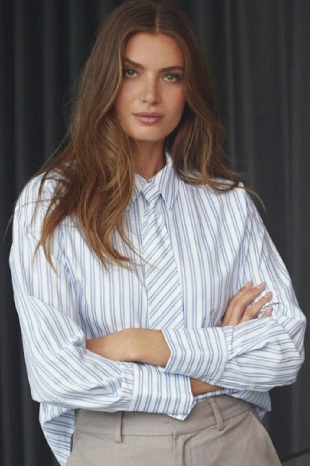 Devincc Stripe Tie Shirt 45018