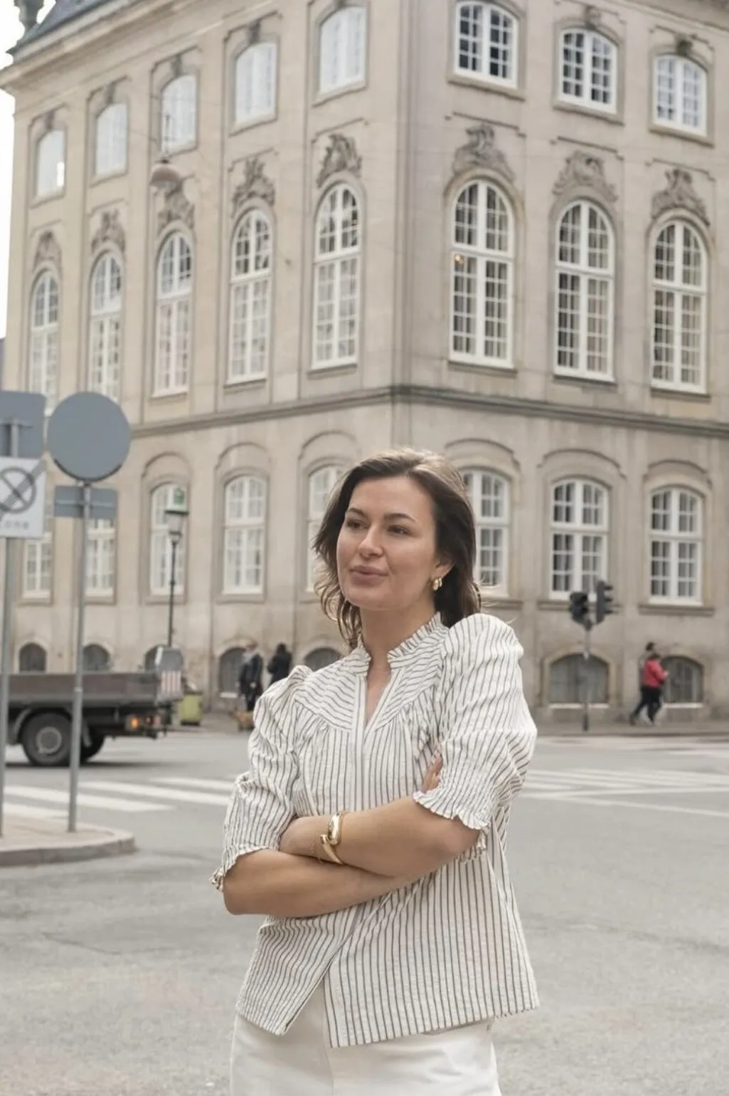 Diana Crepe Stripe Blouse 165203