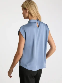 Fleur Drapy Satin Blouse