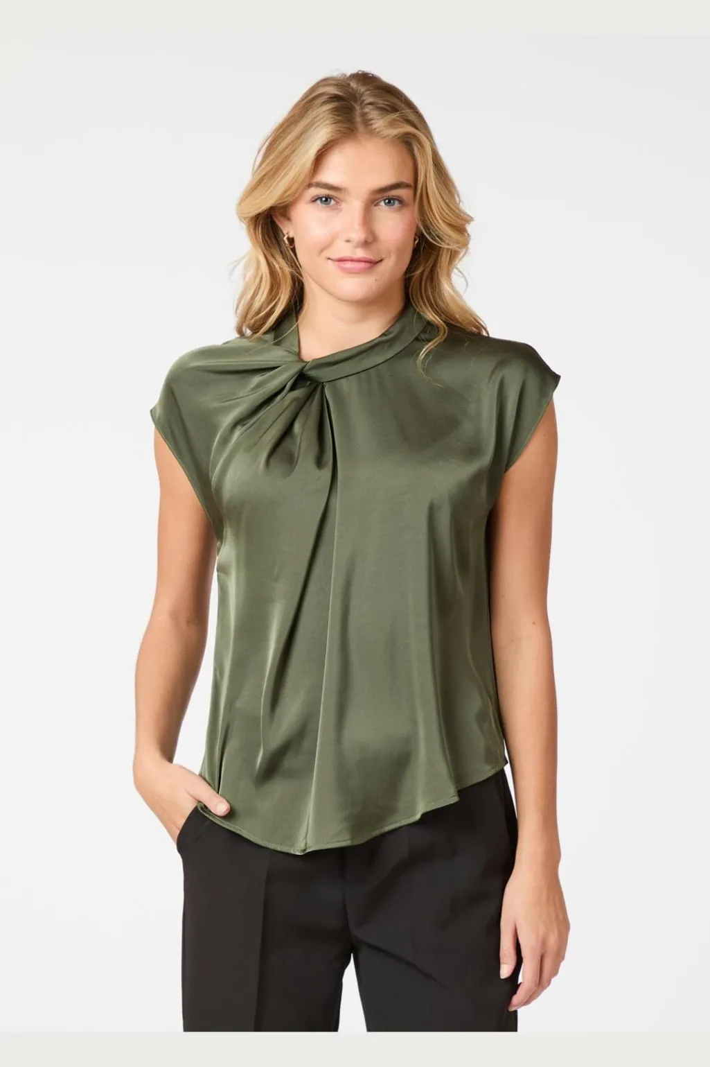 Fleur Drapy Satin Blouse 160990