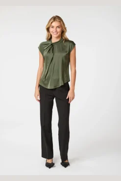 Fleur Drapy Satin Blouse 160990