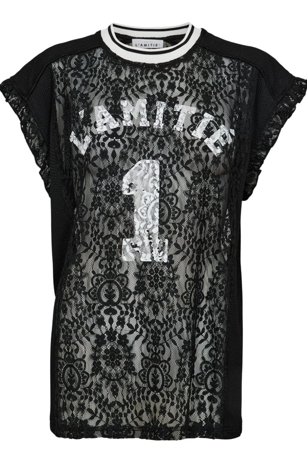 Football Lace Frill Top HL10124