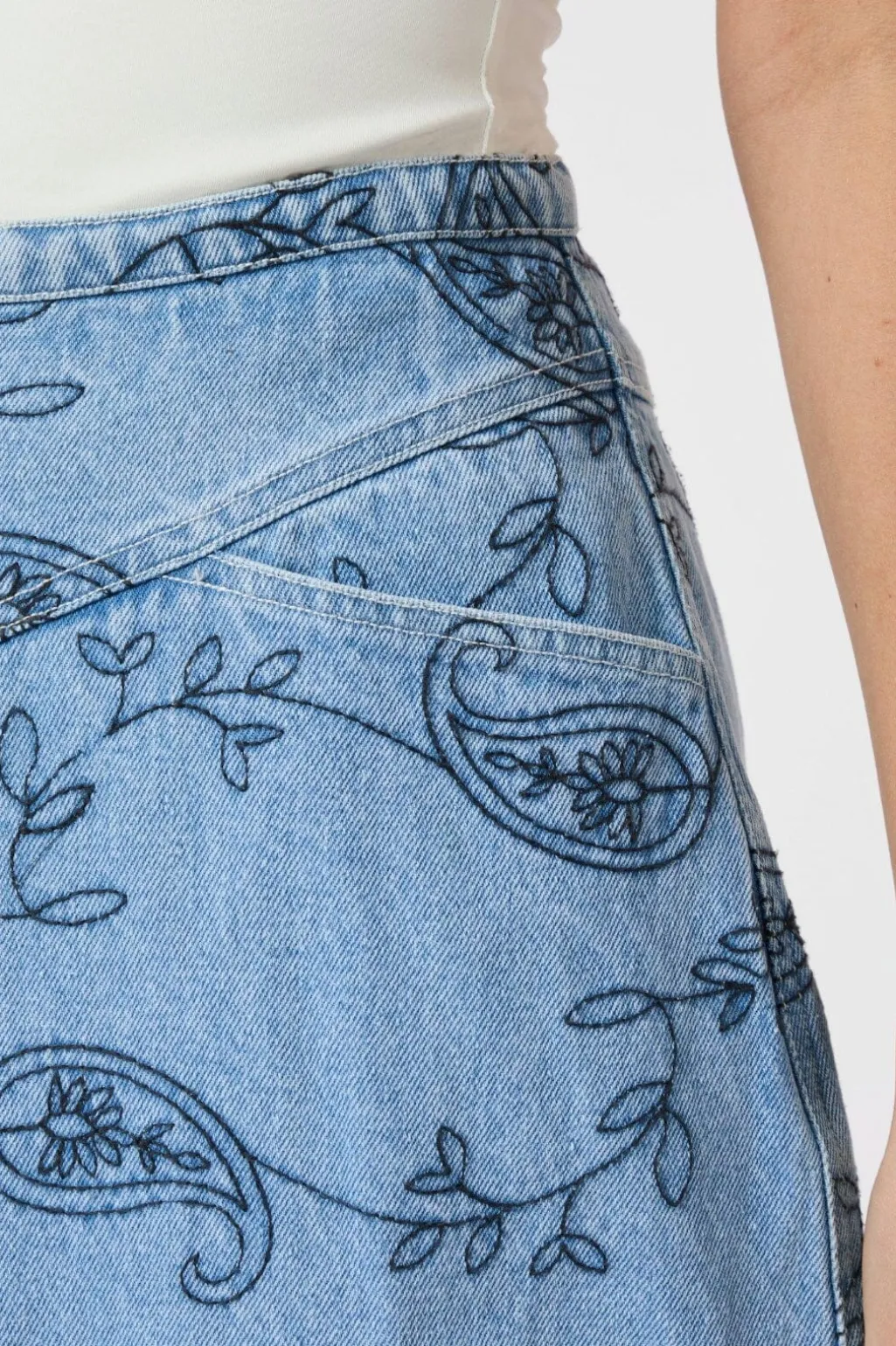 Gabani Embroidery Denim Skirt 165223