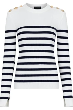 Gold Button Knit Blouse