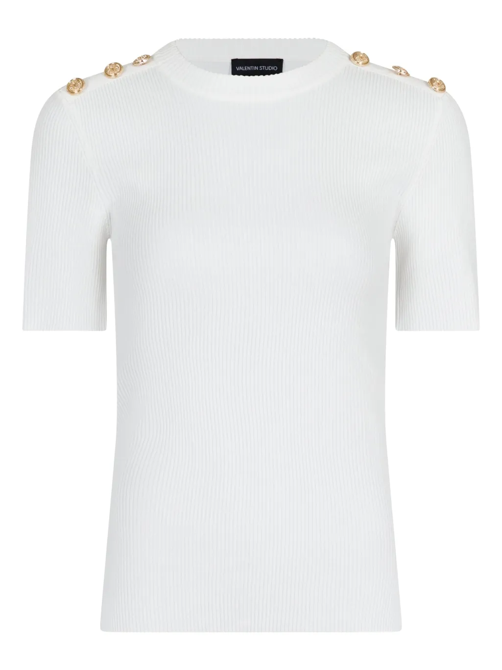 Gold Button Knit T-shirt