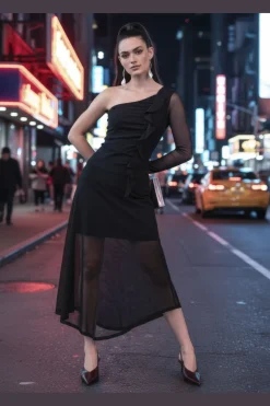 Hdpatricia Mesh One-Shoulder Top 32000162