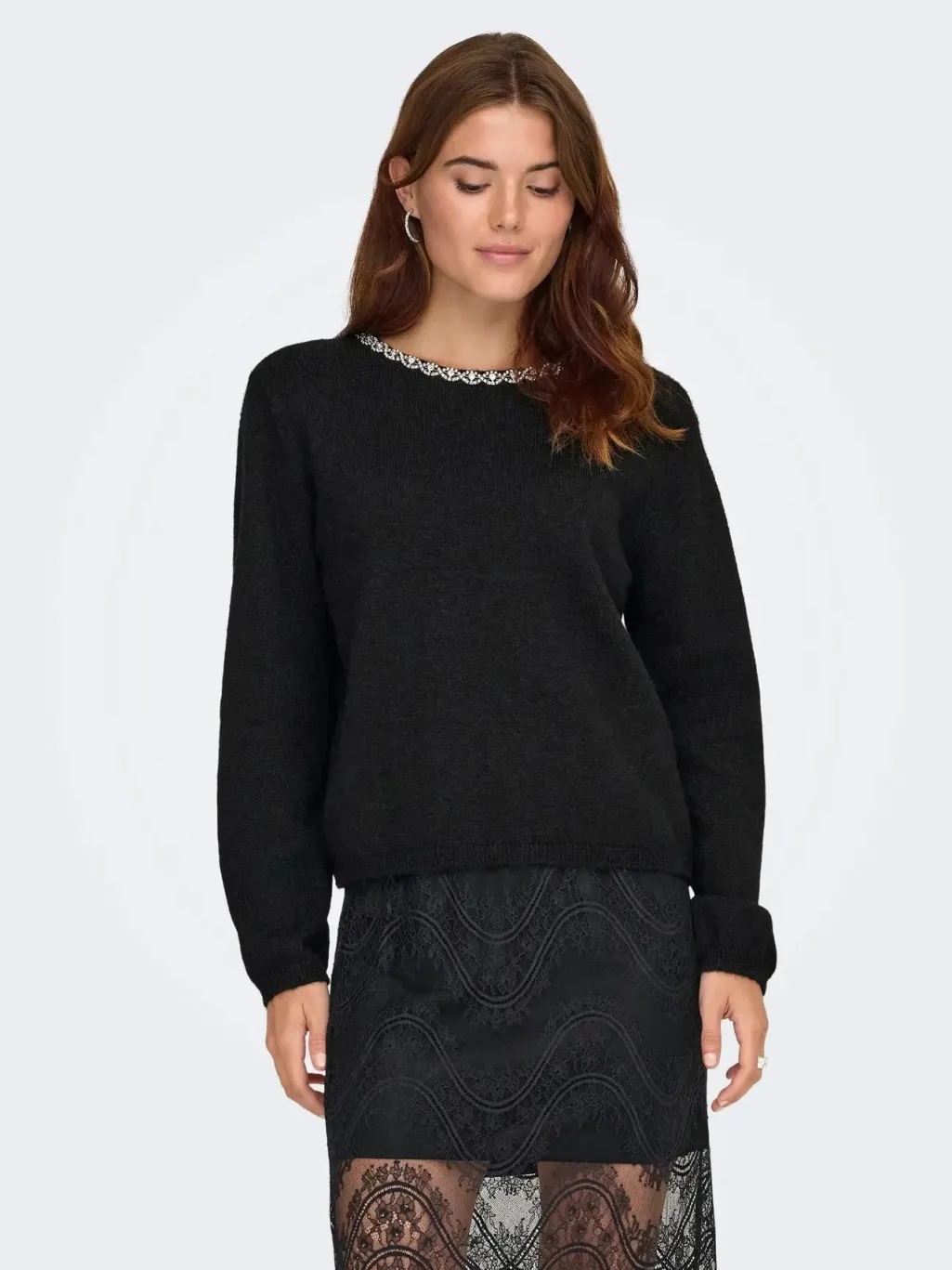 Jdyalva Life L/S Embellish Pullover Knt