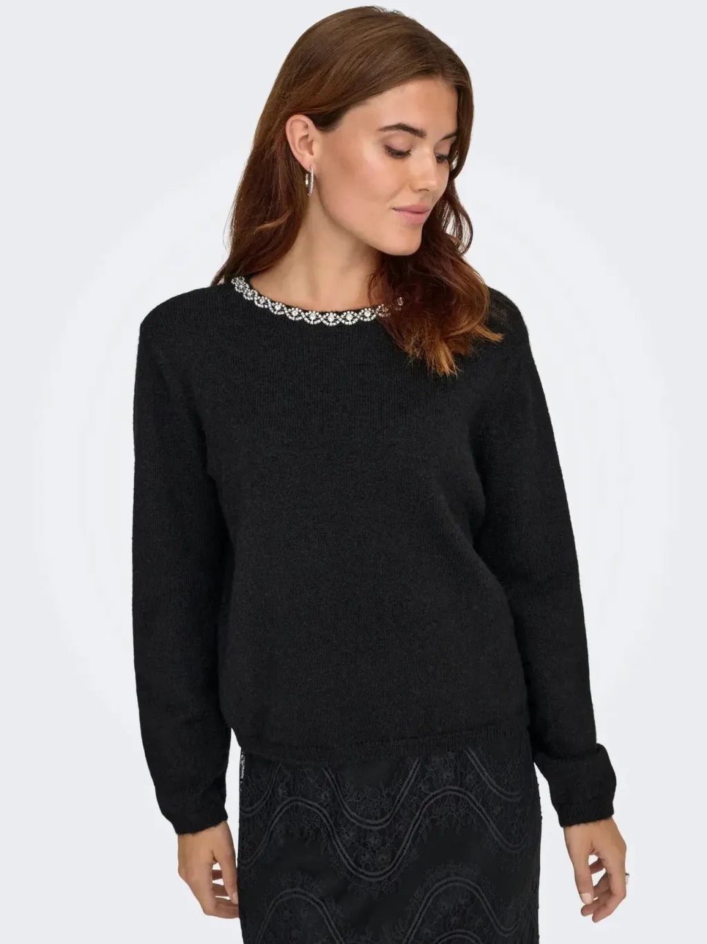 Jdyalva Life L/S Embellish Pullover Knt