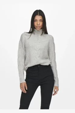 Jdyandrea L/S Zip Cable Pullove Knt