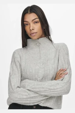 Jdyandrea L/S Zip Cable Pullove Knt