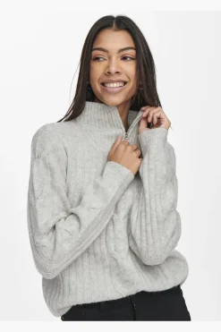 Jdyandrea L/S Zip Cable Pullove Knt