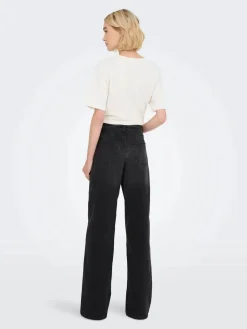 Jdyfelina-Fina Wide Blk Jeansdnm