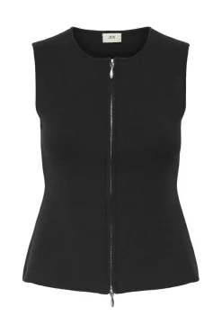Jdyriley S/L O-Neck Two Way Zip Vest Knt