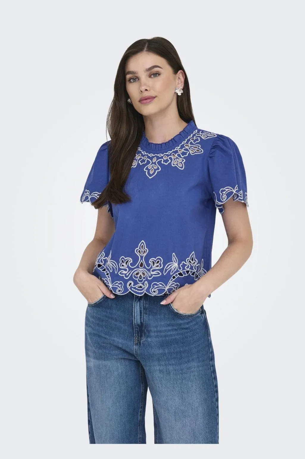 Jdyvera S/S Embroidery Top
