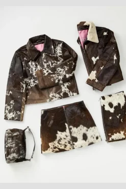 Jxhannah Cow Leather Short Skirt