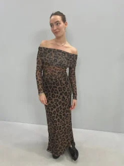 Jxminna Mesh Ls Off Shoulder Top