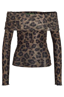 Jxminna Mesh Ls Off Shoulder Top