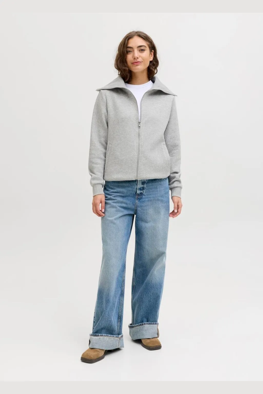 Jxstudio Vesterbro Flat Knit Zip Swt Sn