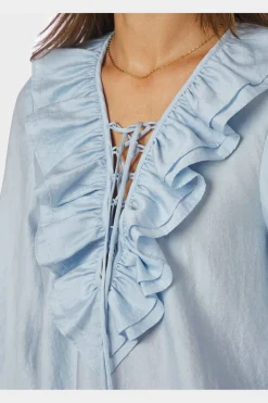 Katarina Crepe Ruffle Blouse 166497