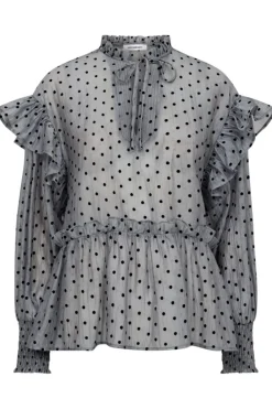 Katinkacc Dot V-Frill Blouse 35560