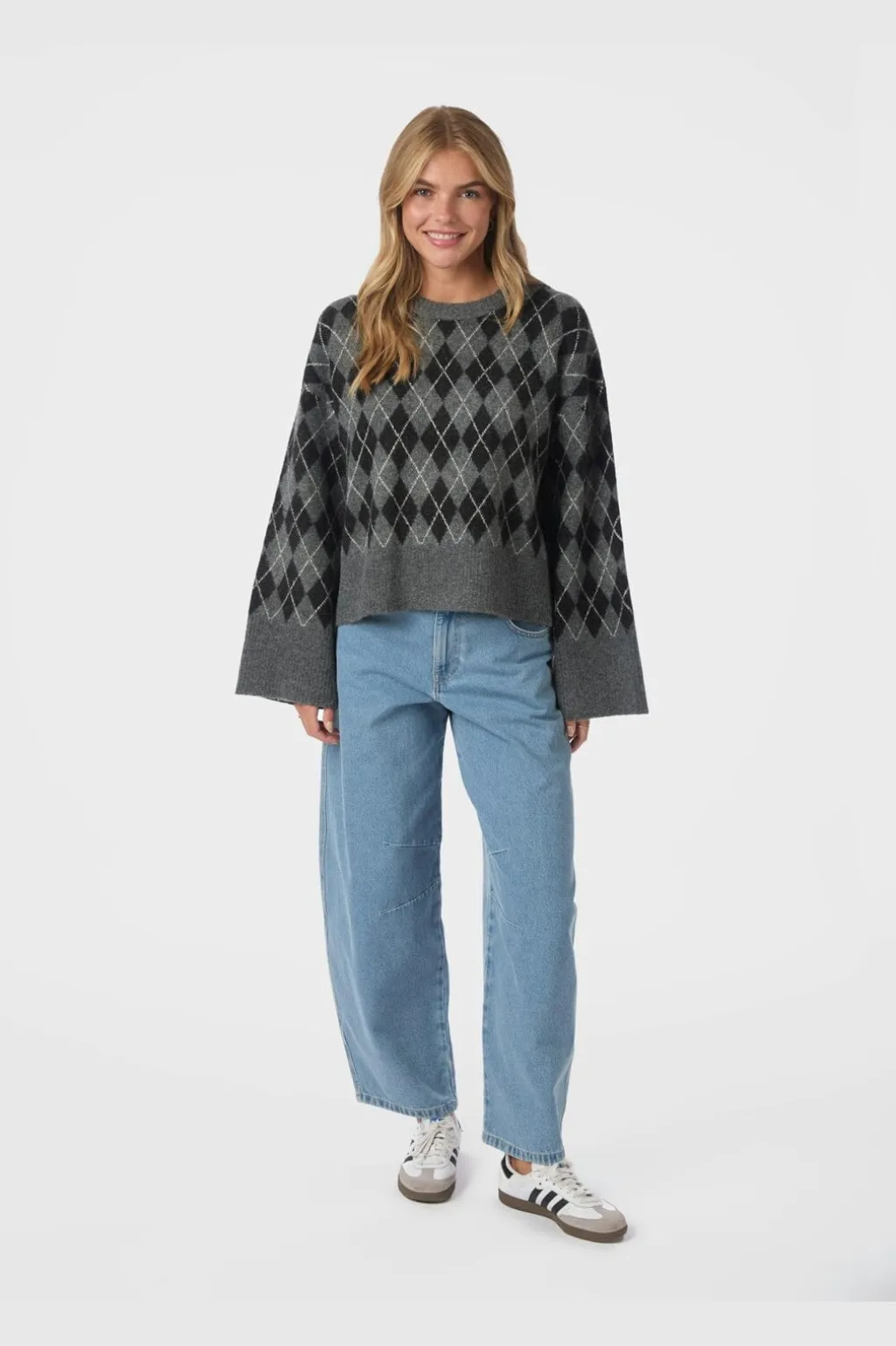 Kick Check Knit Blouse 165204