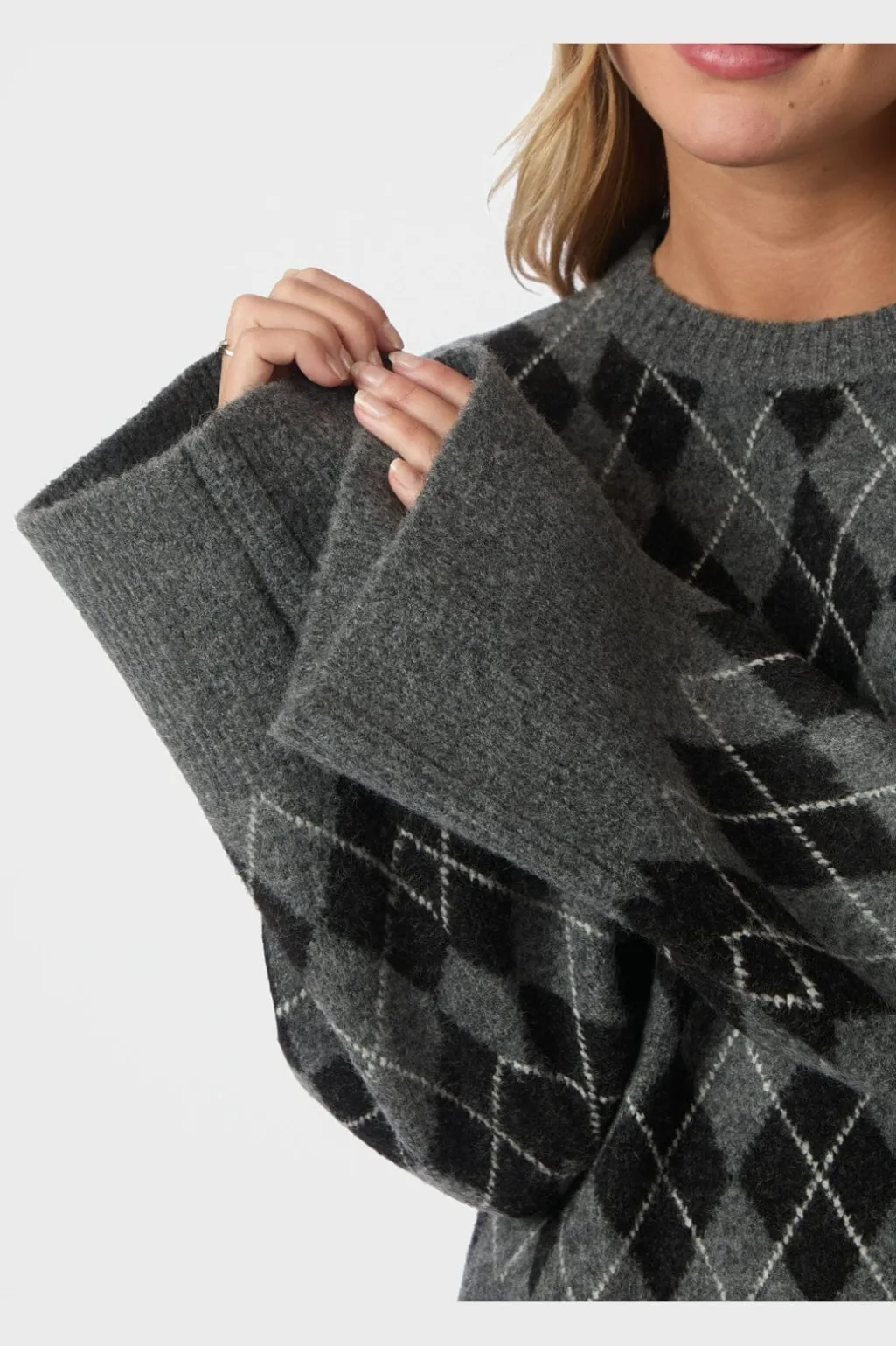 Kick Check Knit Blouse 165204