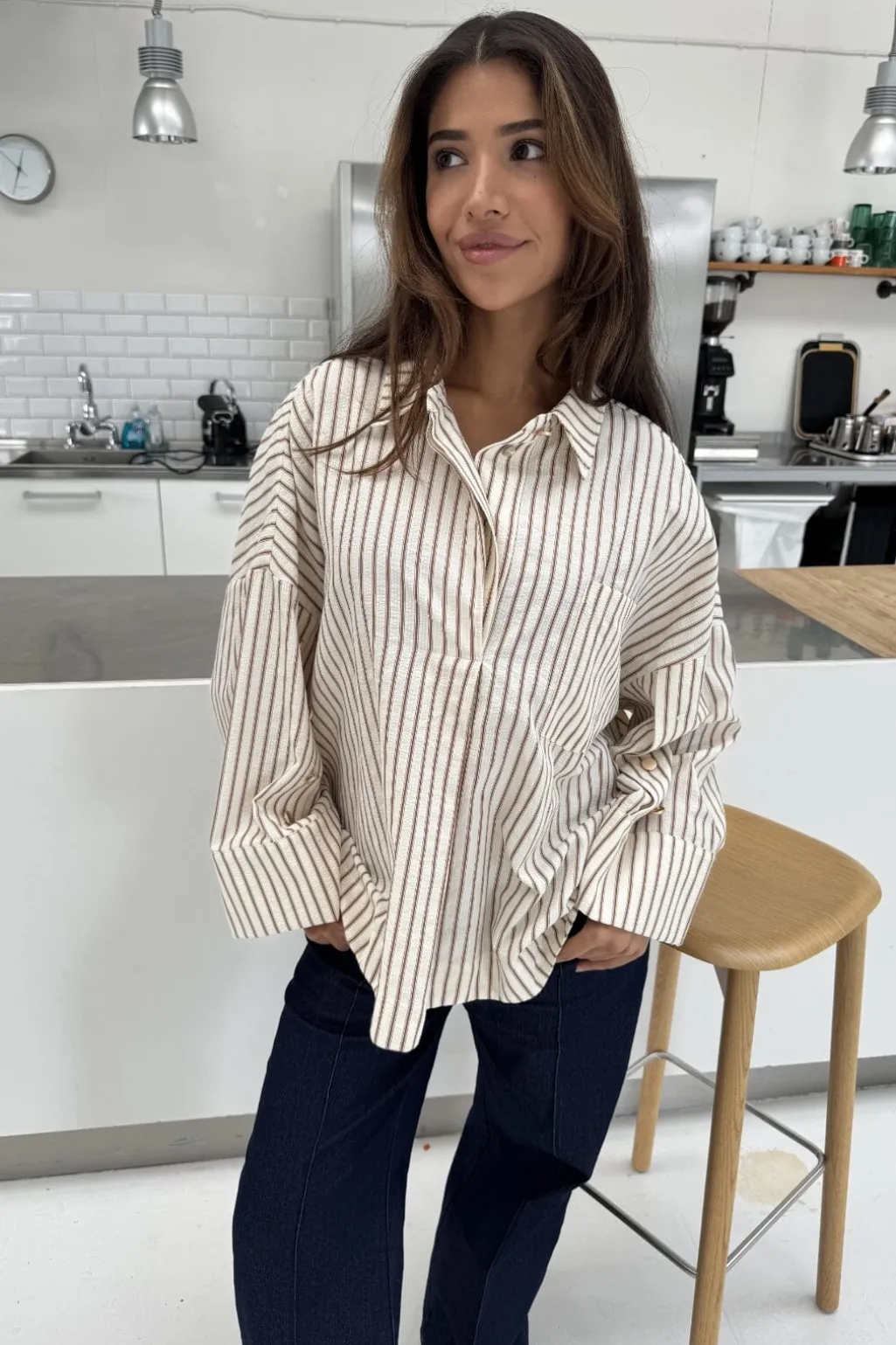 Klara L/S Brown Stripe 14986