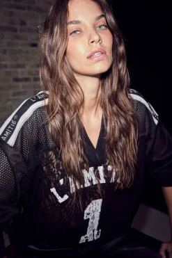 Lace Football V- Blouse HL10468